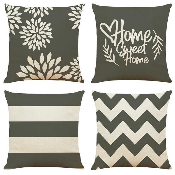 

cushion/decorative pillow gray check cushion cover hoga decorative funda cojines 45x45 housse de coussin nordic for sofa car