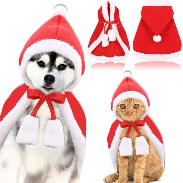 

dog apparel cat christmas little red hat cape clothes autumn and winter accessories pet