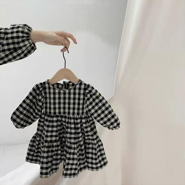 

kids clothes spring for girl dress brief style plaid, Red;yellow