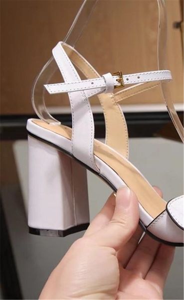 

classic high heeled sandals coarse heel leather suede woman shoes metal buckle for parties occupation sandals size34-42 g30, Black