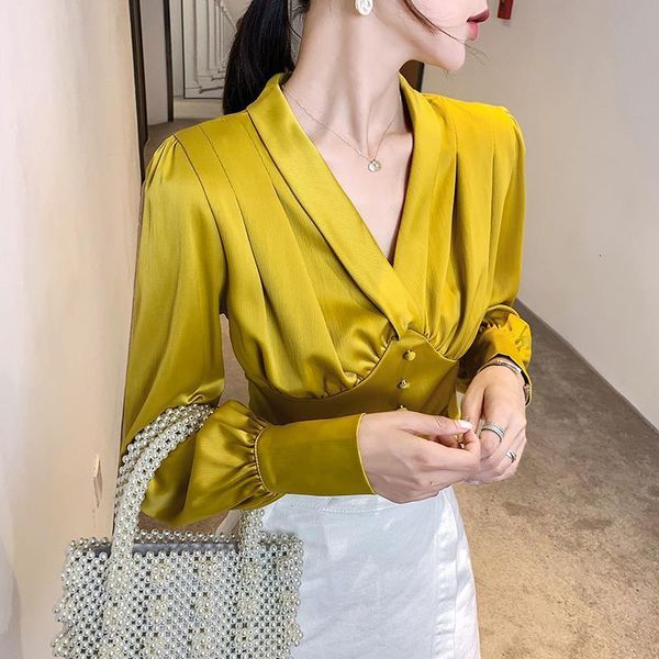 

korean fashion silk women blouses satin womens and blouses ladies plus size office lady blusas femininas elegante, White