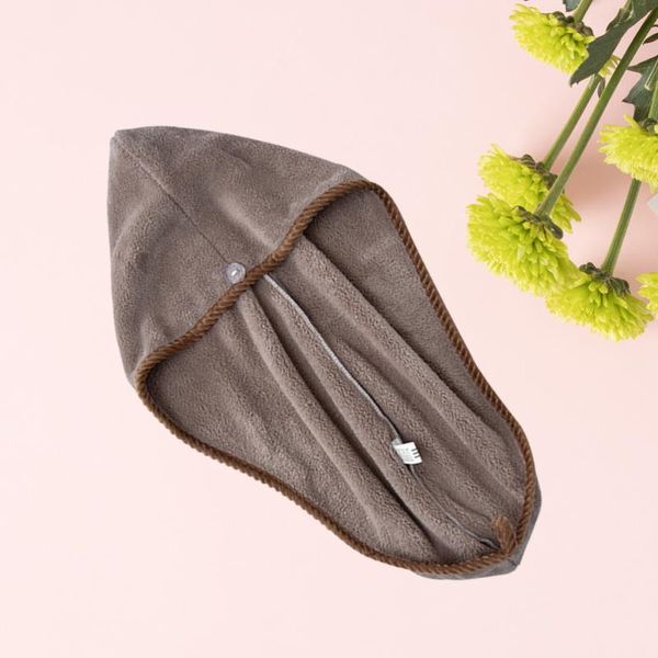 

1pc coral dry hair cap soft comfortable thickened shower coffee caps