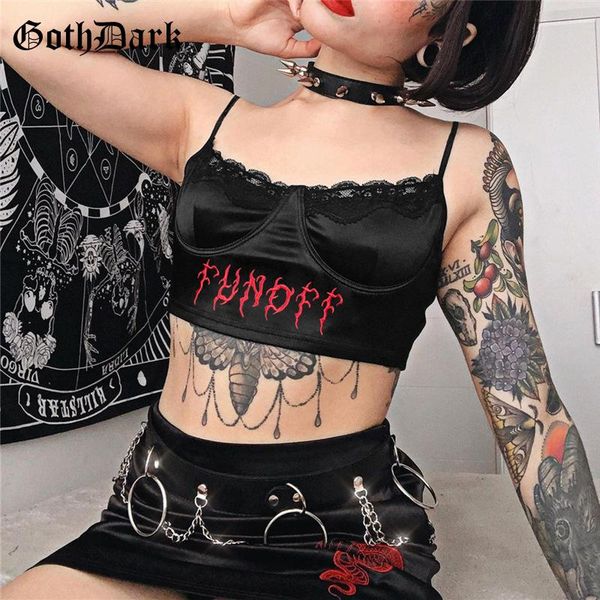 

goth dark gothic punk black lace camis mall goth grunge harajuku emo embroidery women crop spaghetti strap sleeveless, White