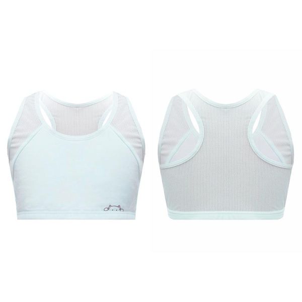 

running jerseys summer kids girls students racer back vest bras yoga bra sportswear pure color breathable net workout clothing, Black;blue