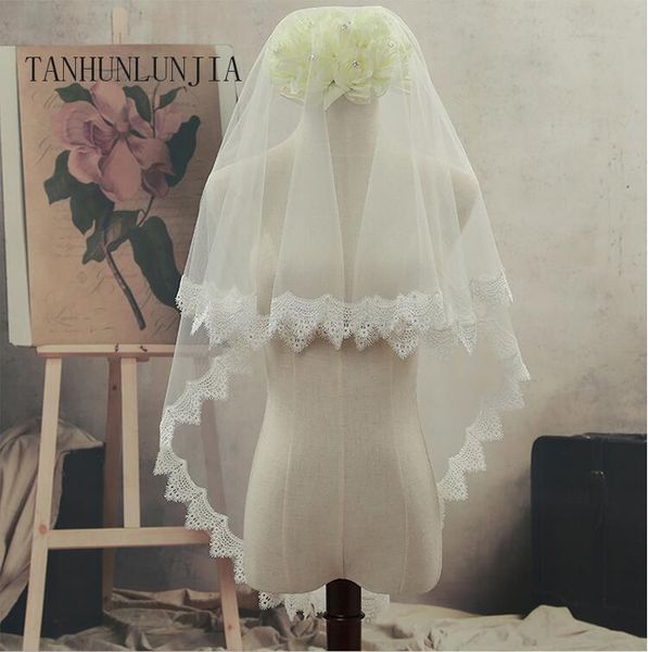 

bridal veils 150cm one layer lace edge wedding veil ivory long viel & events hair accessories, Black