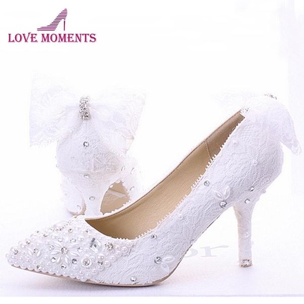 

wedding shoes white lace custom made high heel pumps bridal shoes ladies evening party pumps pointed toe bridesmaid, Black