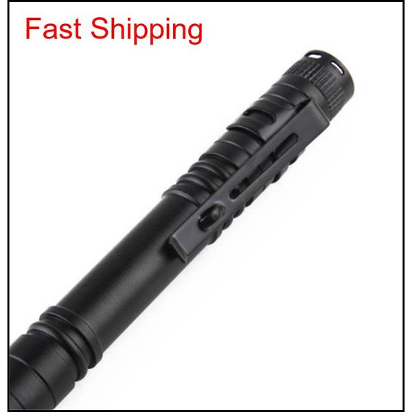 

led strong light flashlight pens shape electric torch waterproof flashlights pen lamp clasp clip outdoo qyltic garden2010