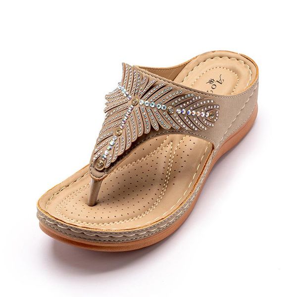 

summer wedges women shoes beach flip flops female rhinestone slippers open toe ladies sandals outdoor platform slides, Black