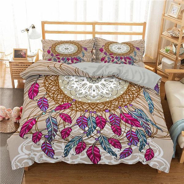 

dream catcher mandala 3d print duvet cover set bedding sets bohemia feather home textile  king size bedspread adults luxury
