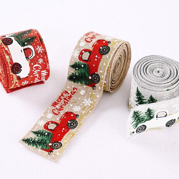

christmas decorations 5m ribbon printed burlap ribbons for gift wrapping wedding decoration hair bows diy tree wreath