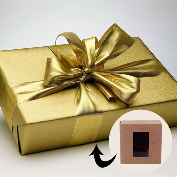 

10pcs paper boxes packing gift return box square clear lid present box