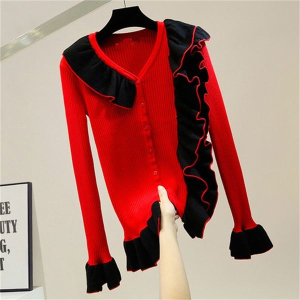 

irregular three-dimensional lotus leaf bell mango with single-v cleavage breasted female mesh jacket chic 2021 spring 0ygb, White;black