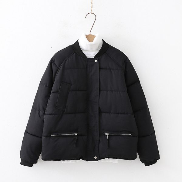 

2021 new winter women short coat standard collar female jacket er lady mujer beige black wzgd