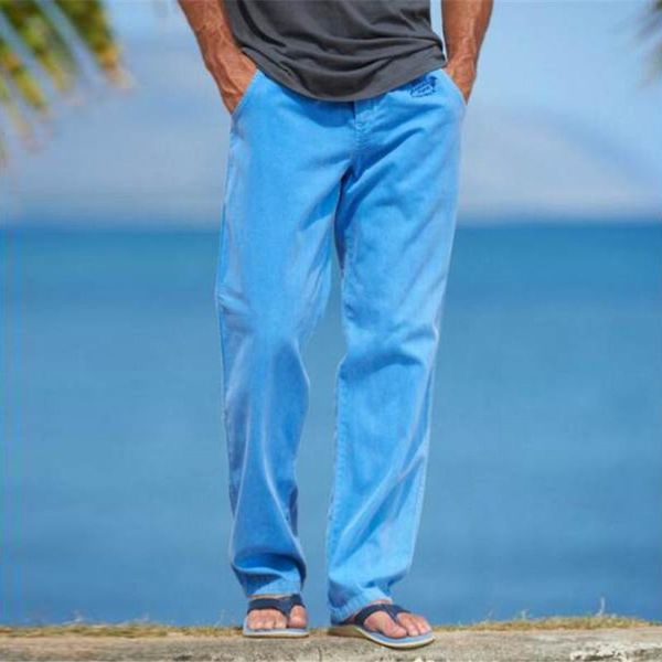 

men's pants 2021 casual mens mid waist pant streetwear spring autumn fashion solid color all-match loose straight trousers for men, Black