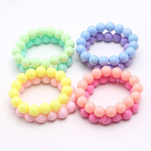 

beaded, strands princess bracelets 10pcs for kids girls pearl bead teen jewelry set party favor costume pretend play, Black