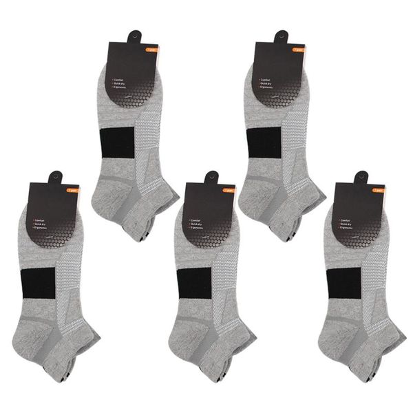 

sports socks 5 pairs of running cushioned ankle trainer for men ladies cotton low cut athletic (gr, Black
