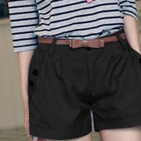 

british style shorts woman high waist button shorts women pocket solid color female short pants retro loose panties summer, White;black