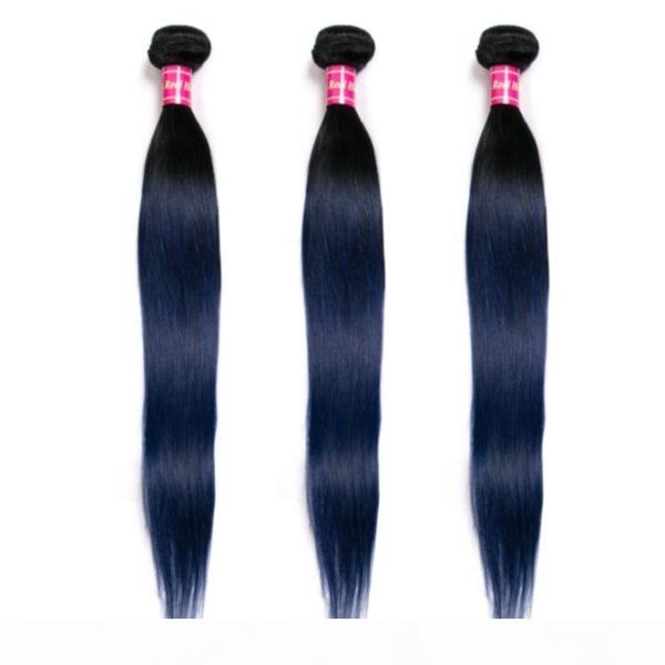 

peruvian straight haiir 3 bundles hairy extension two tone human haire weave 12-24 inch ombre haird bundly remy hair, Black;brown