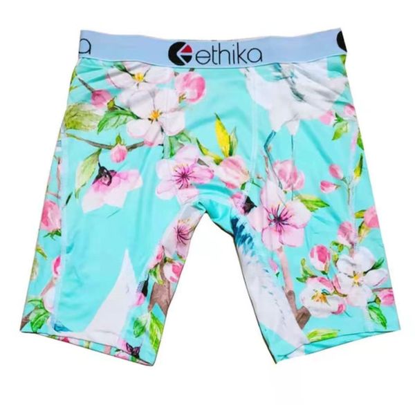 

100% cotton breathable ethika men's underwear soft men's boxers short letter underwear men's underwear mixed colors11522