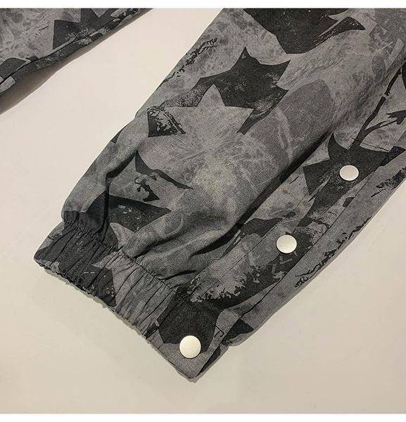 

camouflage breasted american oversize pants high street ins fashion brand loose-fit tappered trousers men's autumn ruan handsome, Black