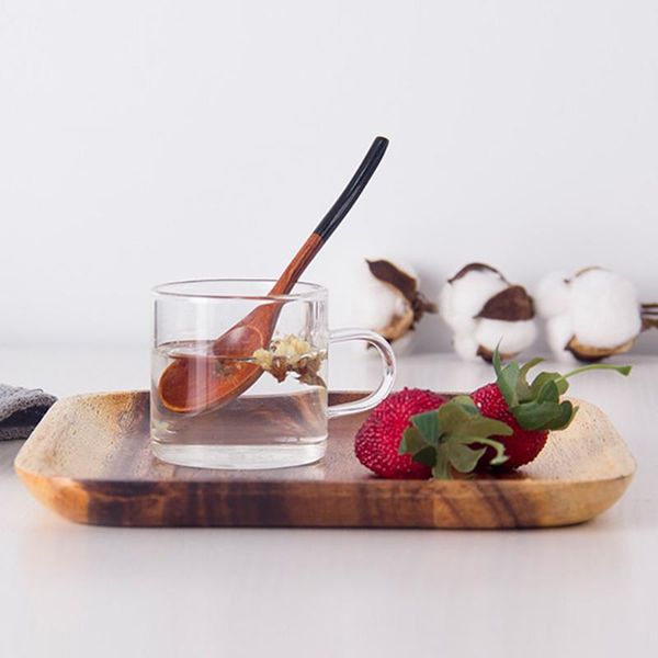 

kitchen storage & organization dinner plate tool breakfast solid thickened dessert leakproof office tea holder fruit saucer wooden tray