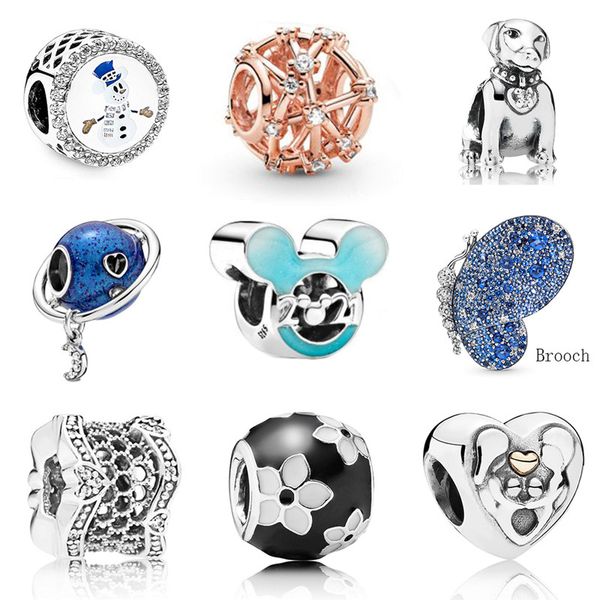 

memnon jewelry 925 sterling silver planet charm lace brilliant blue butterfly charms baby heart bead star constellation openwork beads, Bronze;silver