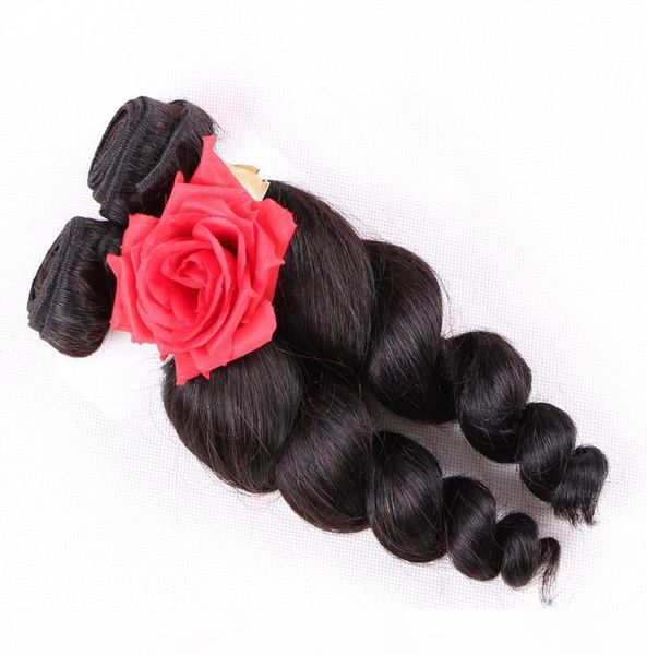 

grade 5a--peruvian virgin hair extensions natural black color loose wave hair bundle 100g pcs and 3pcs lot dhl free