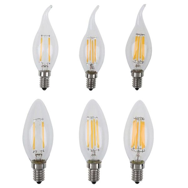 

bulbs e14 led candle bulb c35 filament light lamp replace incandescent
