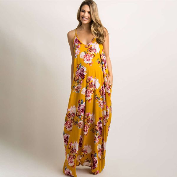 

2021 spring new maternity with drawstring print dress, Gray