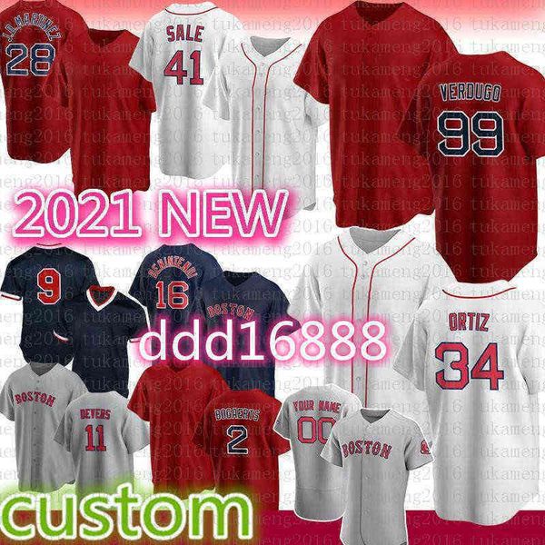 

new baseball jersey boston 99 alex verdugo 9 ted williams 28 j.d. martinez 34 david ortiz 41 chris sale 2 xander bogaerts 29 bobby dalbec 11, Black