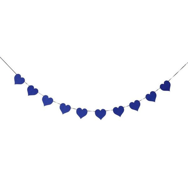 

felt heart bunting banner wedding party home decoration (dark blue)