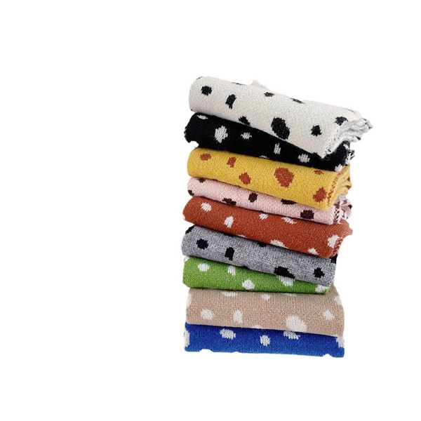 

kids scarves children scarf baby ring boys girls accessories autumn winter keep warm leopard-print knitted wool b8952, Red;brown