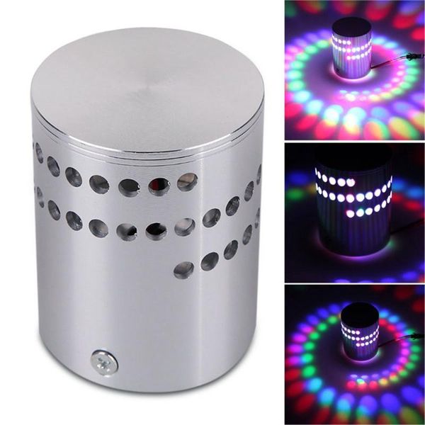 

rgb spiral hole led wall light effect wall lamp with remote controller colorful wandlamp for party bar lobby home decoration t2g
