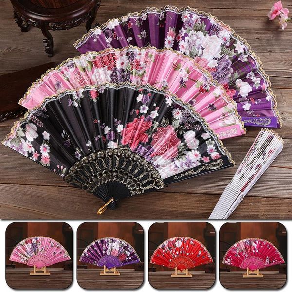

other home decor chinese style dance wedding party lace silk folding hand held flower fan women po prop tool art craf