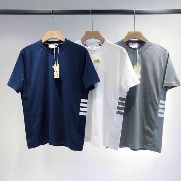 

t shirt 2021 summer british style side stripe splicing short sleeve for men and women, White;black