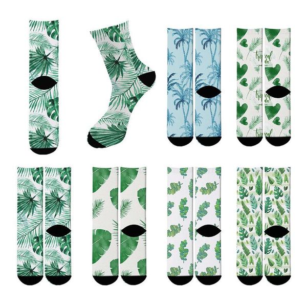 

men's socks cool tie-dyed long fashion pattern skateboard hiphop cotton socken grass, Black