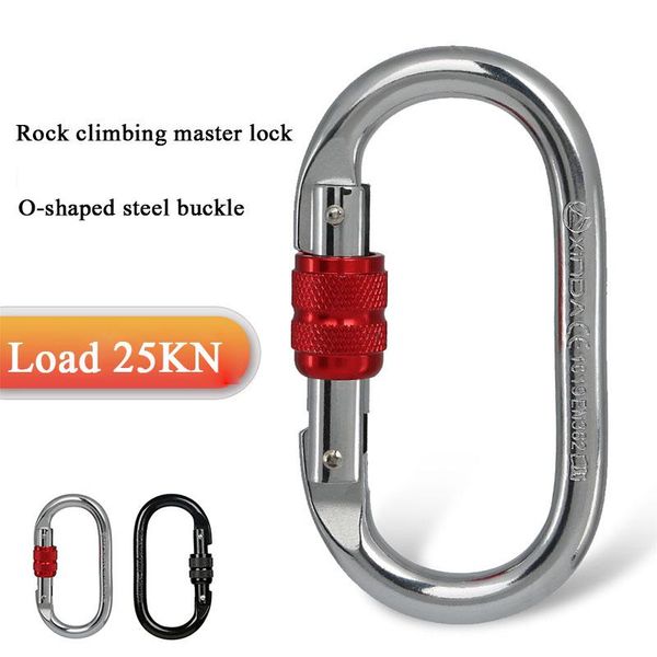 

cords, slings and webbing 25kn d-ring carabiner keychain aluminum alloy rock climbing outdoor automatic quickdraw survive screw lock buckle