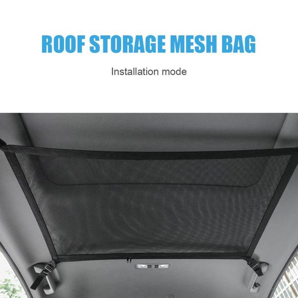 

car organizer 8kg roof storage mesh bag interior cargo universal netbag adjustable sundries tool travel pocket