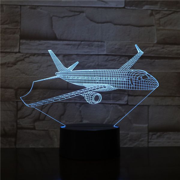 

nursery 3d desk lamp baby room night light led airplane rgb nightlight smart phone control kids gift warm atmosphere creation