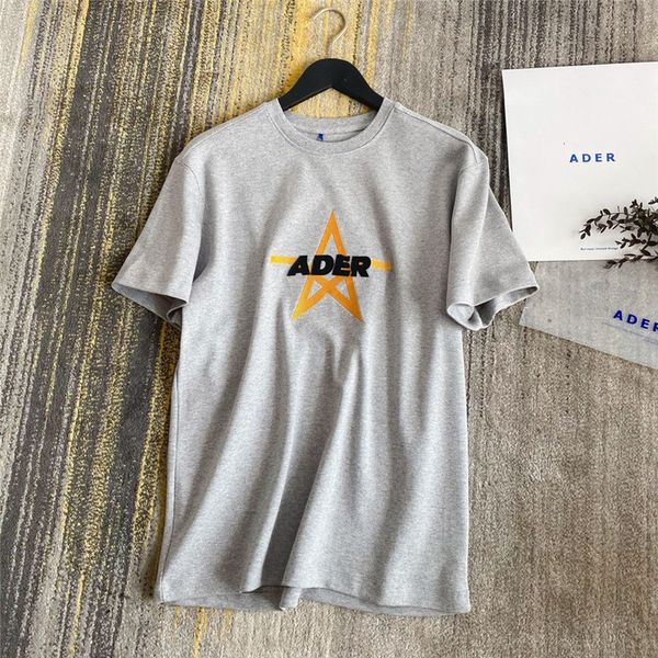 

2021 new embroidery adererror t shirts men women 1:1 tees star marking textile decal ader error t-shirt summer style b04e, White;black