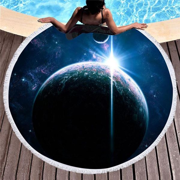 

towel night sky microfiber beach for yoga mat tassel large round cotton 150cm tapestry home decor blankets