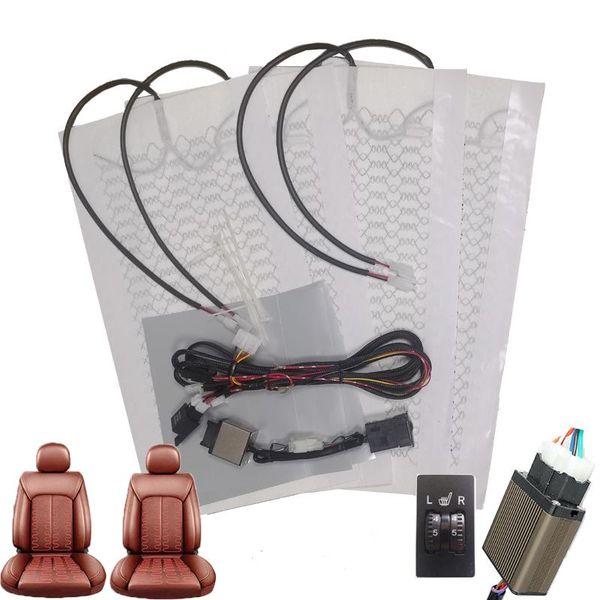 

car seat covers 12v universal carbon fiber heated heating heater 2 dial 5 level switch heat pads winter warmer