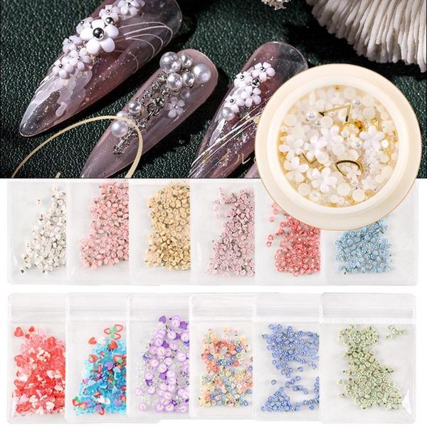 

nail art decorations flower shape resin/rhinestones 3d charms manicure tools fresh pastoral jewelry ornaments, Silver;gold