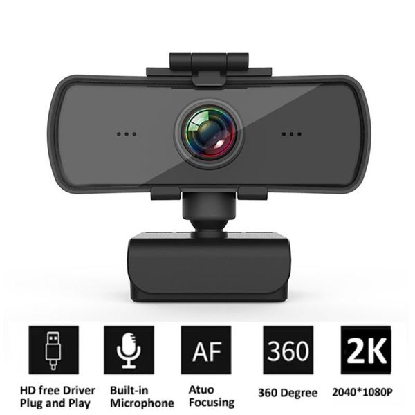 

webcams hd 2k webcam built-in microphone usb auto focus rotatable web camera for pc laplive broadcast video calling conference work