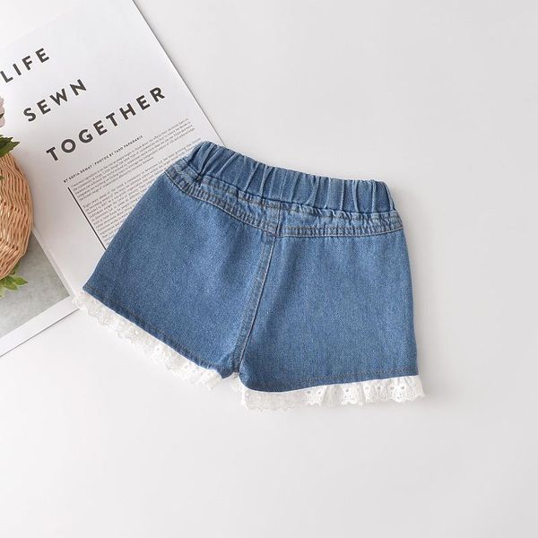 

2021 new fashion girls kids shorts girl denim pants toddler summer lace leggings children clothes for 2 7 years, Black