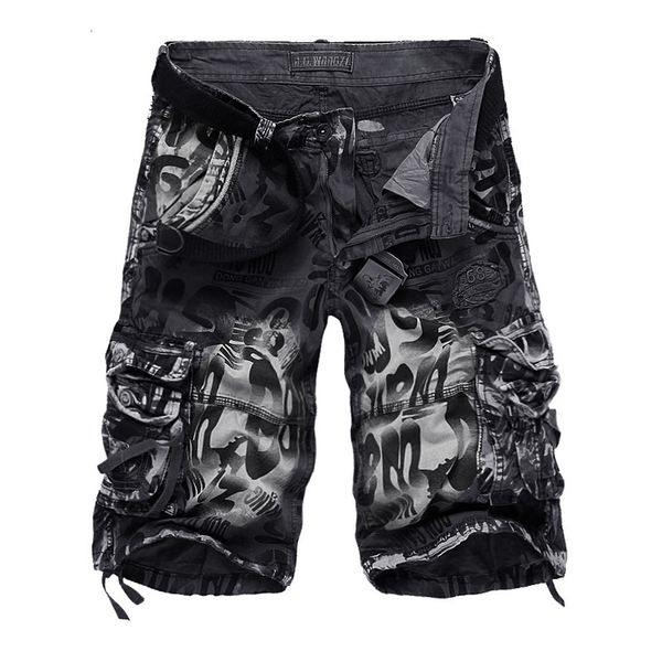 

new 2021 summer camouflage cargo shorts casual cotton camo bermuda men short pants i16o ymph, White;black