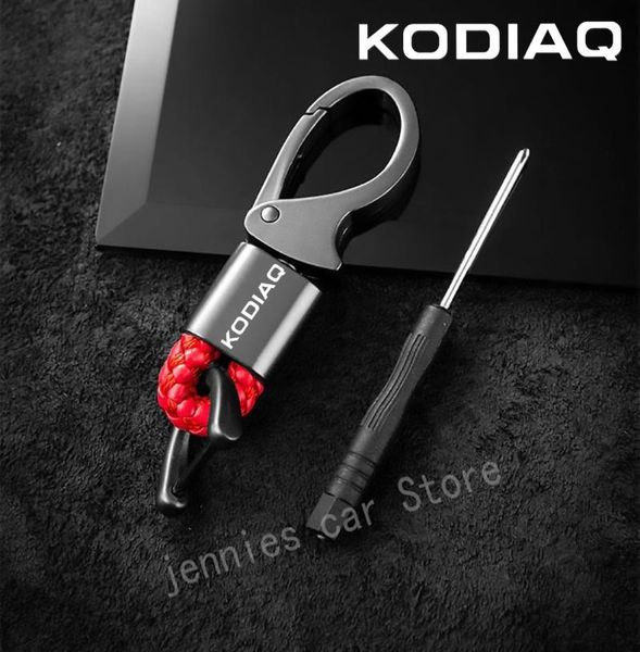

keychains for skoda kodiaq car trinket accessories key keyring metal leather ring keychain, Silver