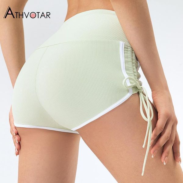 

women's shorts athvotar high waist women summer cycling fitness short sport elasticity gym running, White;black