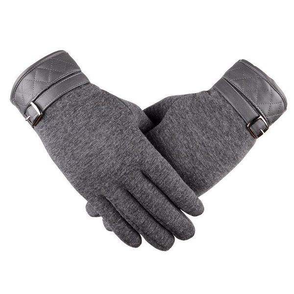 

cycling gloves man winter touch screen autumn thermal warm wrist mittens driving ski windproof, Black