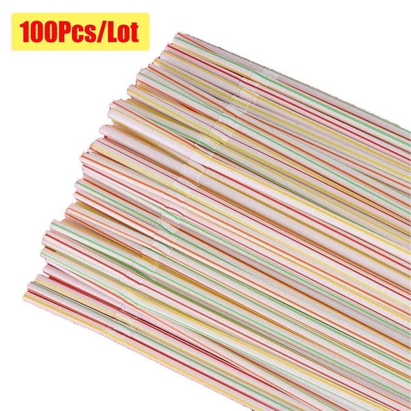 

drinking straws 100 pcs colorful disposable plastic curved birthday wedding party kitchenware bar dining event supplies straw